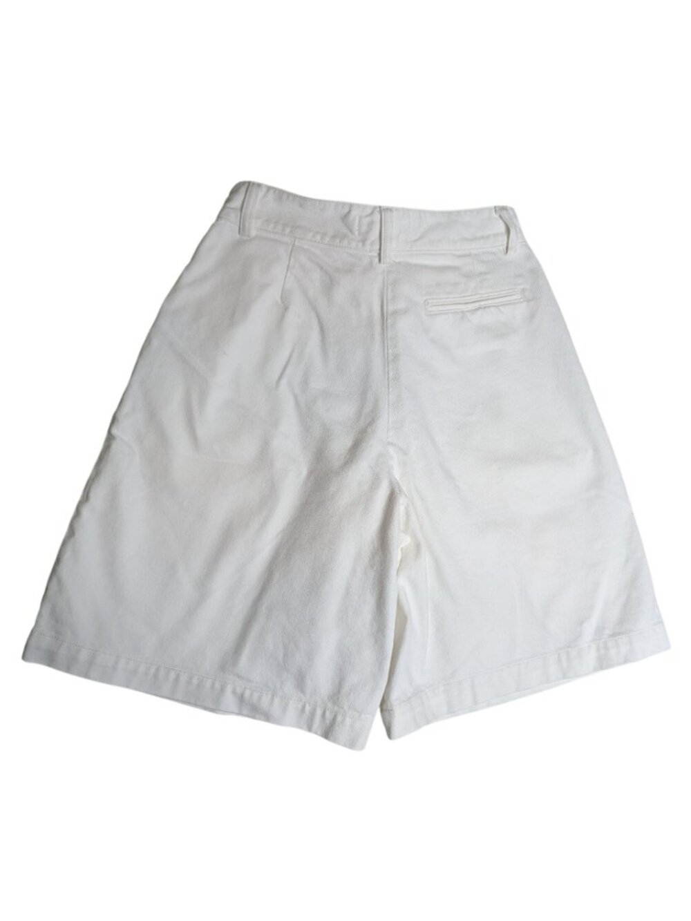 The Frankie Shop Xavier Pleated White Denim High-Rise Shorts Size M - Picture 3 of 12